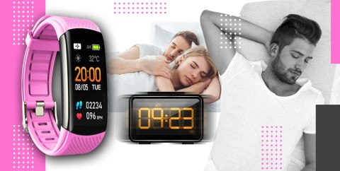 Smartband GIEWONT Fit&GO Duo GW200-4 - Black + Pasek Think Pink