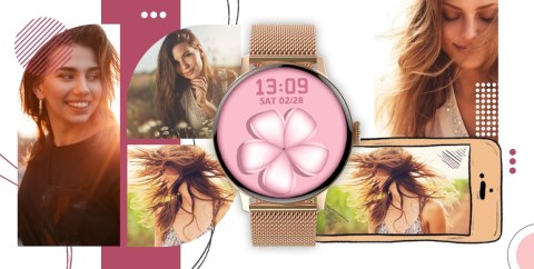 Smartwatch GIEWONT Supernova SmartCall GW330-1 Rose Gold Shine/Powder Pink