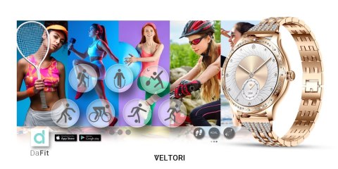 Smartwatch Damski VELTORI VT350-1 Bransoleta Różowe Złoto