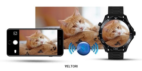 Smartwatch VELTORI VT150-1 Czarny Pasek Silikonowy + Czarna Bransoleta