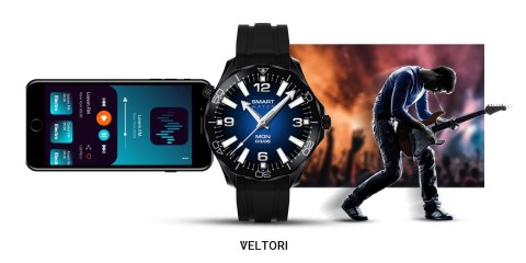 Smartwatch VELTORI VT150-1 Czarny Pasek Silikonowy + Czarna Bransoleta