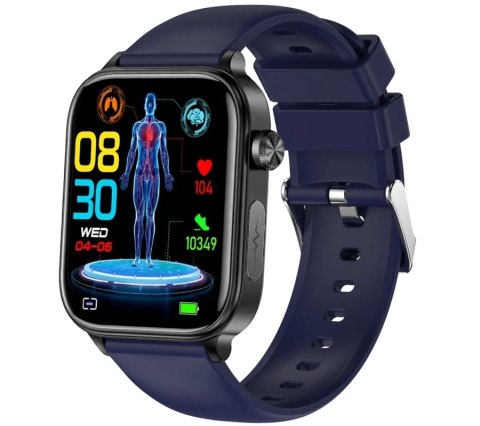 Smartwatch Męski Rubicon RNCF33 BLACK + Pasek Granatowy