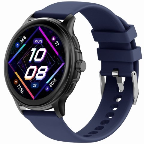 Smartwatch Damski GRAVITY GT12-2 Granatowy Pasek Silikonowy + Czarna Bransoleta