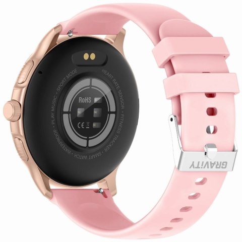 Smartwatch Damski GRAVITY GT12-3 Różowy Pasek Silikonowy + Bransoleta Różowe Złoto