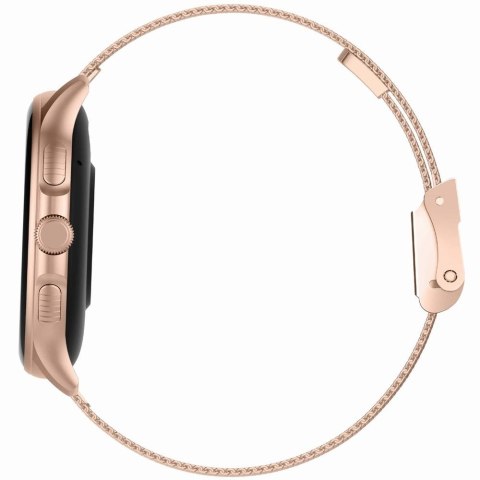 Smartwatch Damski GRAVITY GT12-4 Czarny Pasek Silikonowy + Bransoleta Różowe Złoto