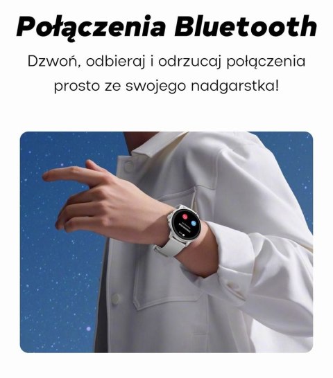 Smartwatch Damski GRAVITY GT12-5 Szary Pasek Silikonowy + Bransoleta Różowe Złoto