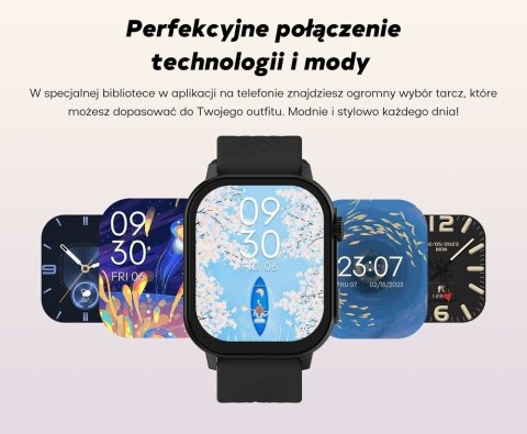 Smartwatch Damski GRAVITY GT15-10 Biały Pasek Silikonowy + Złota Bransoleta