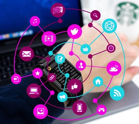 Smartwatch Damski RUBICON RNCE89 Gold Rose SMARUB163