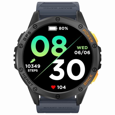Smartwatch Męski GRAVITY GPS GT24-1 Czarny Pasek Silikonowy + Granatowy Pasek Silikonowy