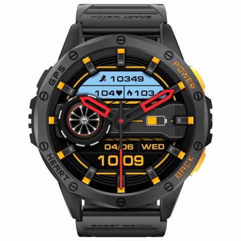 Smartwatch Męski GRAVITY GPS GT24-1 Czarny Pasek Silikonowy + Granatowy Pasek Silikonowy