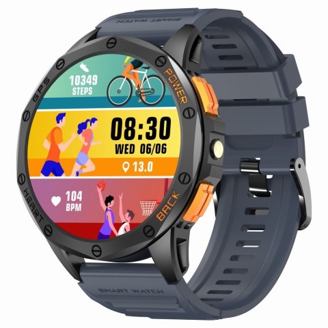 Smartwatch Męski GRAVITY GPS GT24-1 Czarny Pasek Silikonowy + Granatowy Pasek Silikonowy
