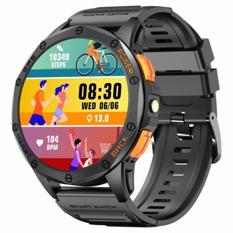 Smartwatch Męski GRAVITY GPS GT24-1 Czarny Pasek Silikonowy + Granatowy Pasek Silikonowy