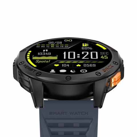 Smartwatch Męski GRAVITY GPS GT24-1 Czarny Pasek Silikonowy + Granatowy Pasek Silikonowy