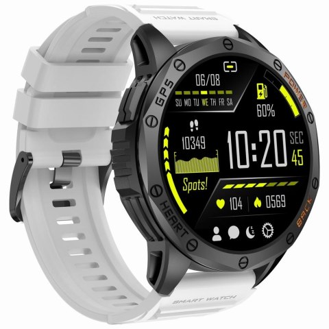Smartwatch Męski GRAVITY GPS GT24-2 Czarny Pasek Silikonowy + Biały Pasek Silikonowy
