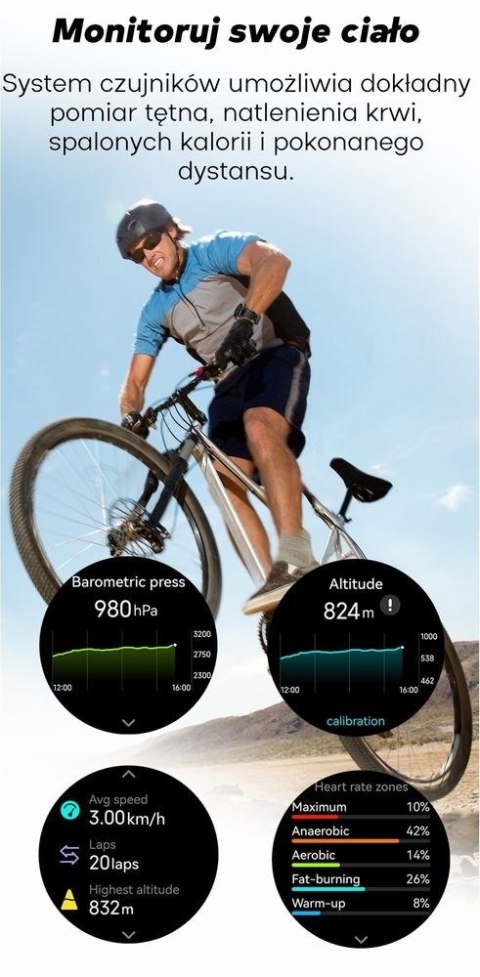 Smartwatch Męski GRAVITY GPS GT24-4 Czarny Pasek Silikonowy + Pomarańczowy Pasek Silikonowy