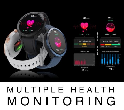 Smartwatch Męski RUBICON RNCF14 Black SMARUB250