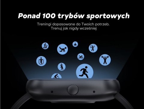 Smartwatch Męski GRAVITY GT18-6 Czarny Pasek Silikonowy + Granatowy Pasek