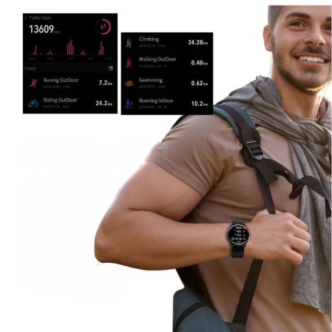 SMARTWATCH MĘSKI G. Rossi G.RSWSF1-3C1-1 silver/black + dodatkowy PASEK (sg003a)