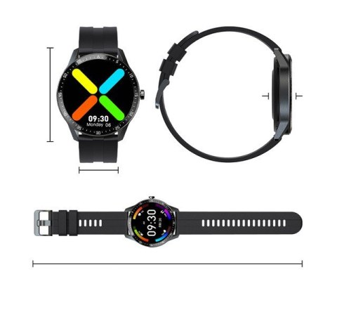 SMARTWATCH MĘSKI G. Rossi SW018-5 black/blue (sg012e) WŁASNE TARCZE