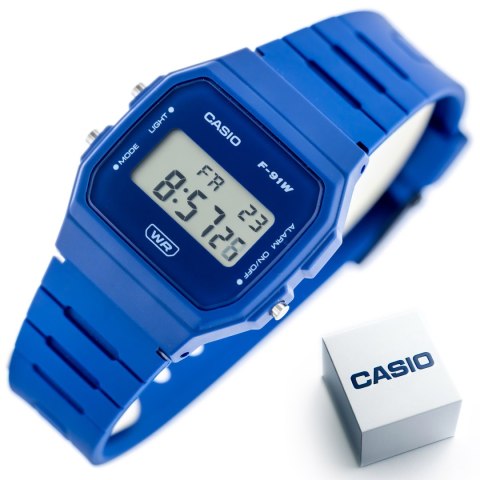 ZEGAREK MĘSKI CASIO F-91WB-2A1DF + BOX