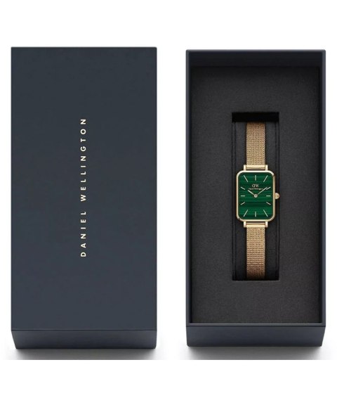 ZEGAREK DAMSKI DANIEL WELLINGTON Quadro Pressed Evergold Emerald 20mm DW00100561+ BOX (zw505m)