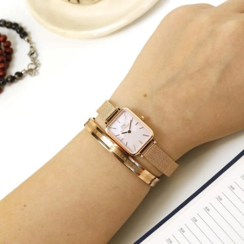 ZEGAREK DAMSKI DANIEL WELLINGTON Quadro Pressed Melrose Pearl 20mm DW00100510 + BOX (zw505o)