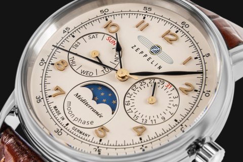 Zegarek Męski ZEPPELIN LZ121 Mediterranee Moonphase 9636-5 + BOX