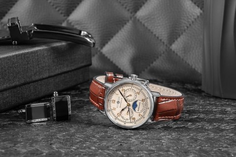 Zegarek Męski ZEPPELIN LZ121 Mediterranee Moonphase 9636-5 + BOX