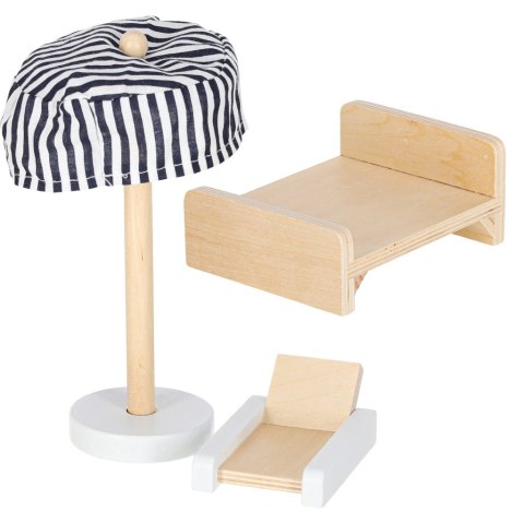 Domek dla lalek drewniany mebelki 80cm róż LED