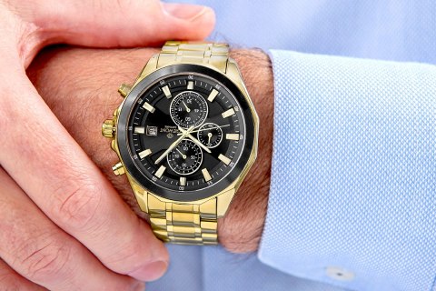 Zegarek Męski Giewont Chronograph Sapphire Złoto Czarny GW7290-B4