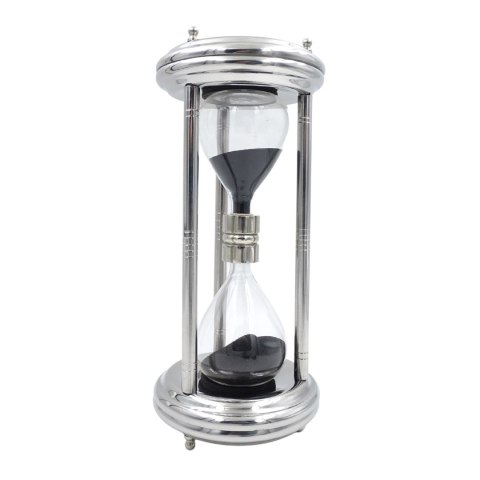 Duża Srebrna Klepsydra 10 min - Dekoracja Biurka - MX 3015