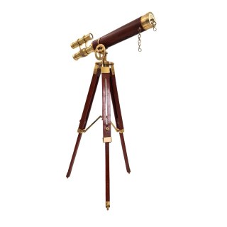 Duża mosiężna luneta na trójnogu - Wysokość maksymalna 57 cm - TDBL