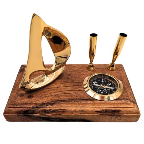 Elegancki Zestaw na Biurko - Jacht i Kompas - Elegancki Upominek Marynistyczny - BCPH103