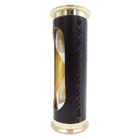 Klepsydra 5 min z zegarem światowym i kalendarzem wieczystym w etui skórzanym - STPL133/6