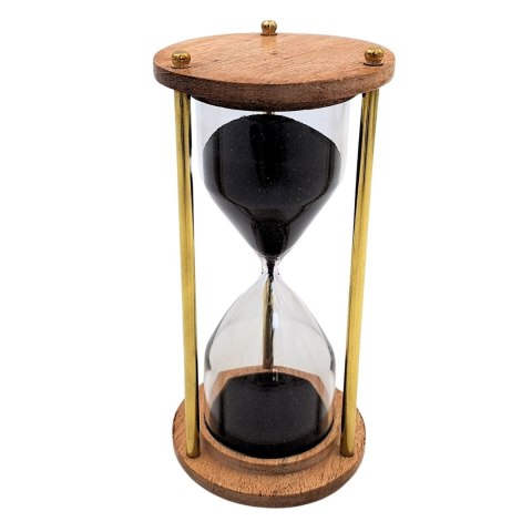 Klepsydra Mosiężno-Drewniana - 5 minut - Elegancka dekoracja retro - NC3012V