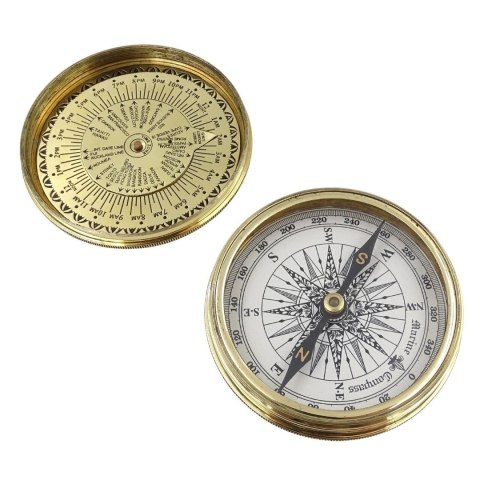 Kompas Mosiężny z 40-letnim kalendarzem - Prezent retro - NC1689