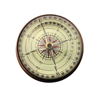 Kompas soczewkowy - mosiądz i szkło - NC2119