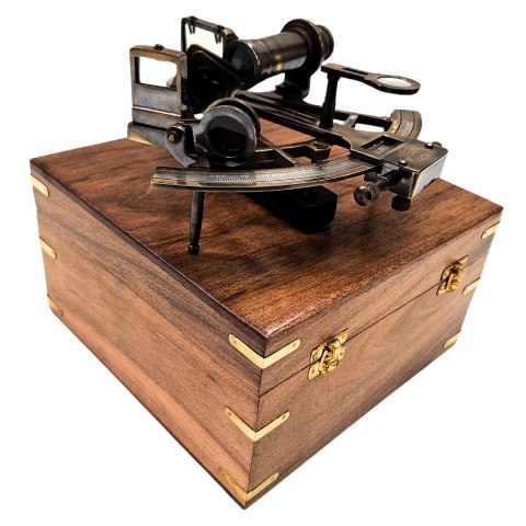 Sekstans Mosiężny w Pudełku Drewnianym - Replika - NC1517