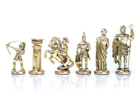 Wielkie Ekskluzywne Mosiężne Szachy - Złocisto-srebrne - Łucznicy 44x44cm - S10BGS