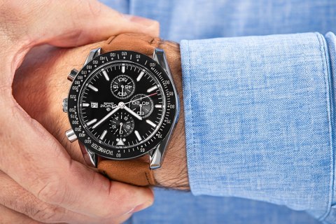 Zegarek Męski Giewont Chronograph Sapphire Brązowo Czarny GW8720-A1