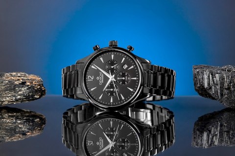 Zegarek Męski Giewont Chronograph Sapphire Czarny GW6310-B1