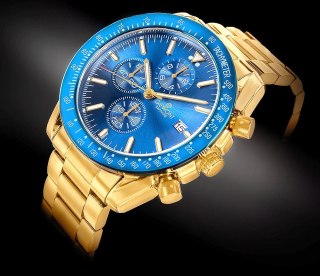 Zegarek Męski Giewont Chronograph Sapphire Złoto Niebieski GW8720-B6