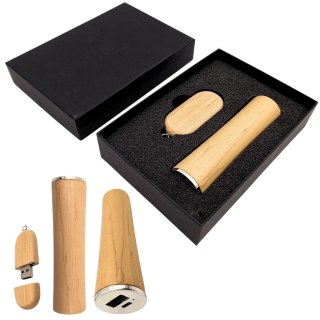Zestaw biznesowy: Pendrive 16 GB + Powerbank 2600 mAh w eleganckim pudełku - PDPB