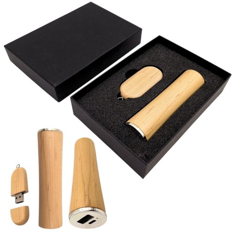 Zestaw biznesowy: Pendrive 16 GB + Powerbank 2600 mAh w eleganckim pudełku - PDPB
