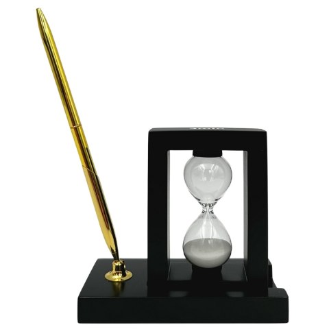 Dekoracyjny Zestaw na Biurko z Klepsydrą 3 minuty i Stojakiem na Długopis - 121W