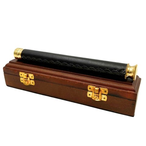 Luneta Mosiężno-Skórzana w Pudełku Drewnianym - HT013