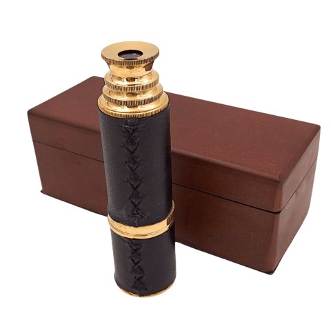 Luneta Mosiężno-Skórzana w Pudełku Drewnianym - HT01