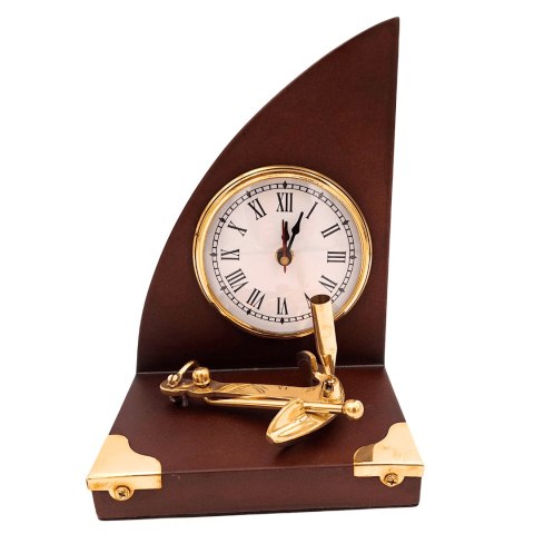 Marynistyczny Zestaw Biurkowy Zegar i Uchwyt na Długopis - Jacht - TC025