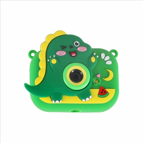 Aparat fotograficzny cyfrowy dla dzieci na statywie dinozaur zielony
