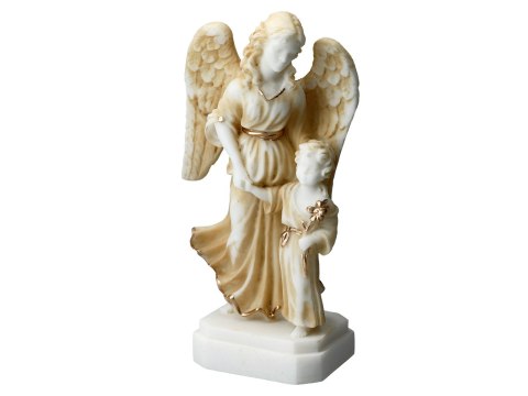 Anioł Stróż z dzieckiem - alabaster grecki